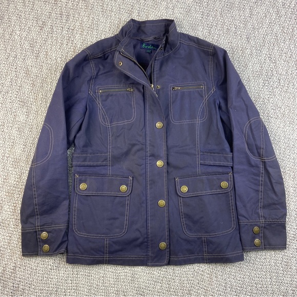 Boden Womens Blue Cotton Long Sleeve Pockets Full Zip Utility Jacket Size 12 - Picture 1 of 9